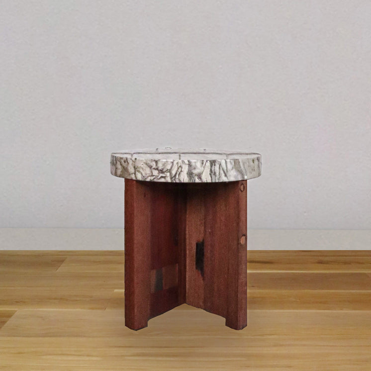 Concrete and Elm Accent Table