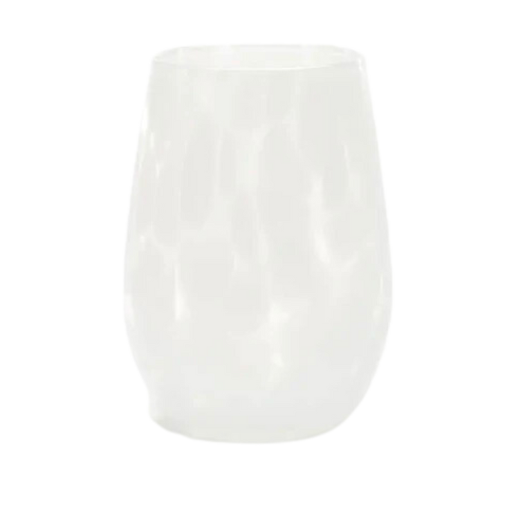 Saban Fritsy Stemless Wine Glass, Opal White