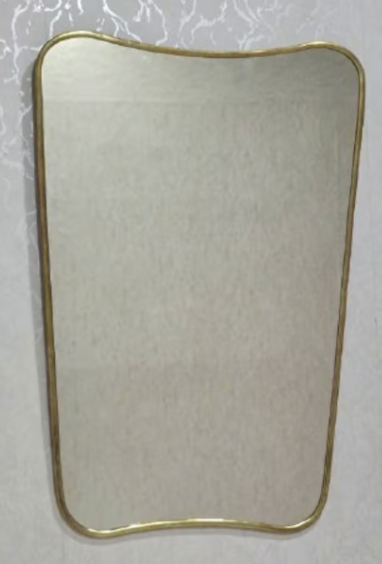 Italian Curved Brass Mirror