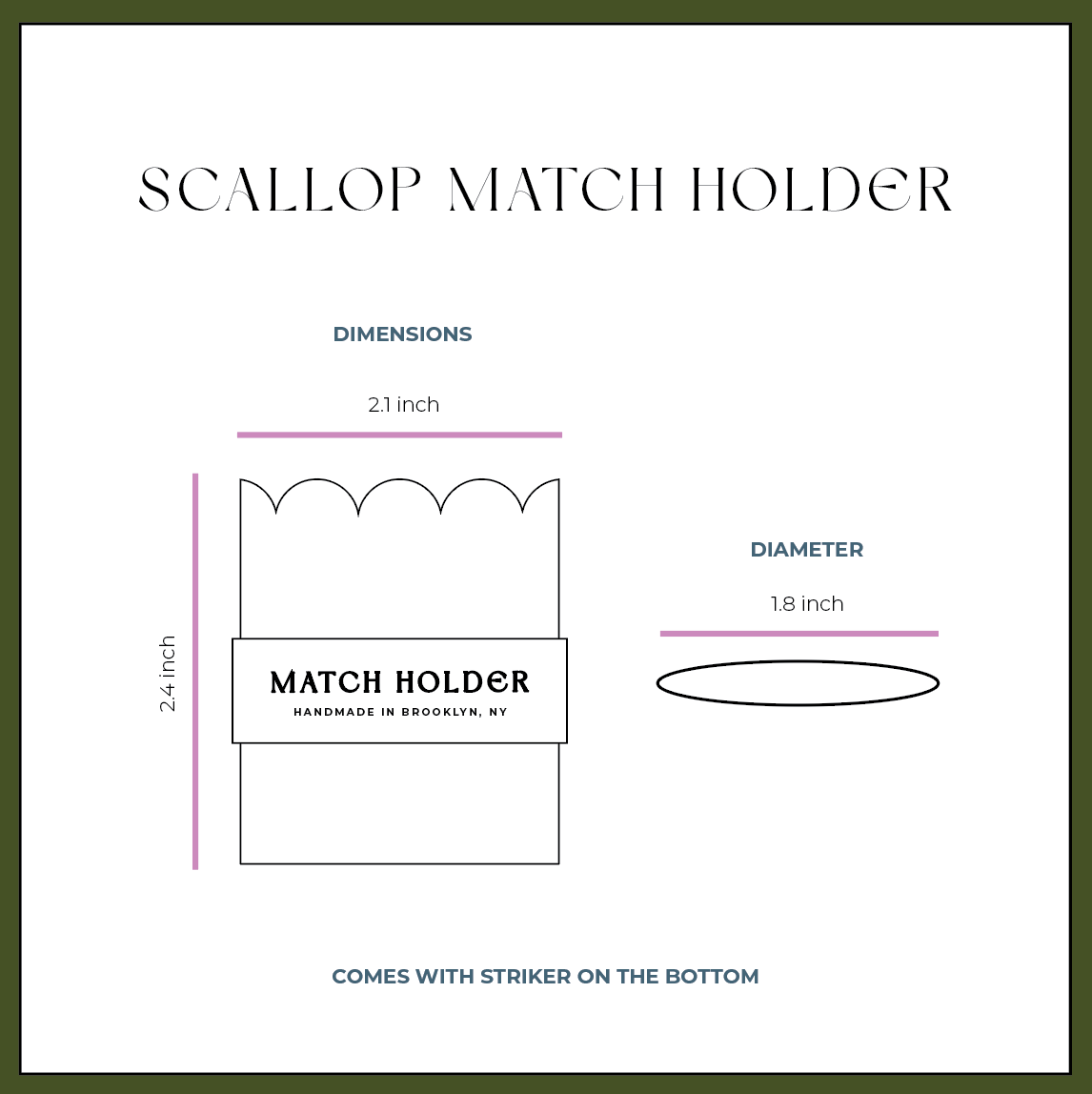 Scallop Match Pot with Match striker: Peach