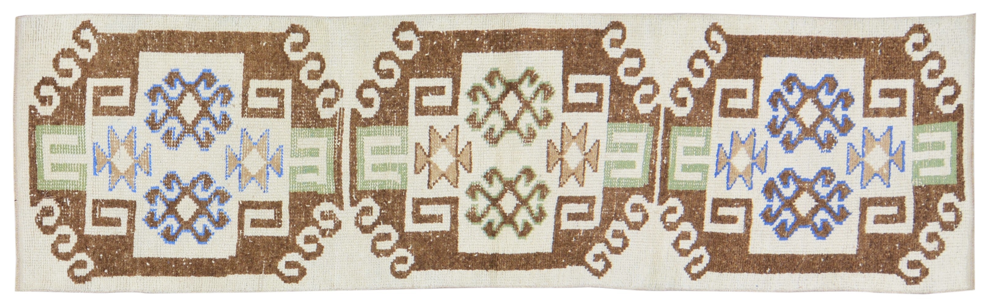 Multi Vintage Kurdish Runner 3'x10'7