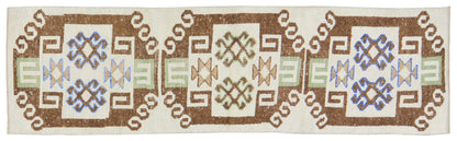 Multi Vintage Kurdish Runner 3'x10'7"