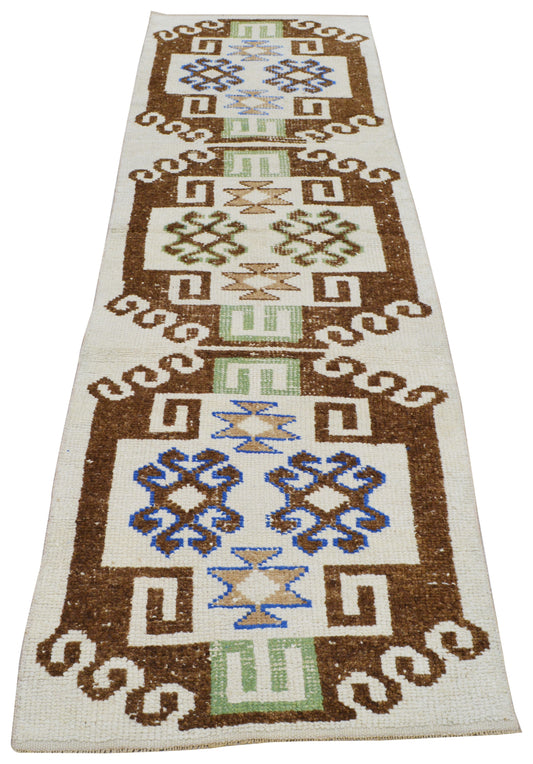 Multi Vintage Kurdish Runner 3'x10'7"