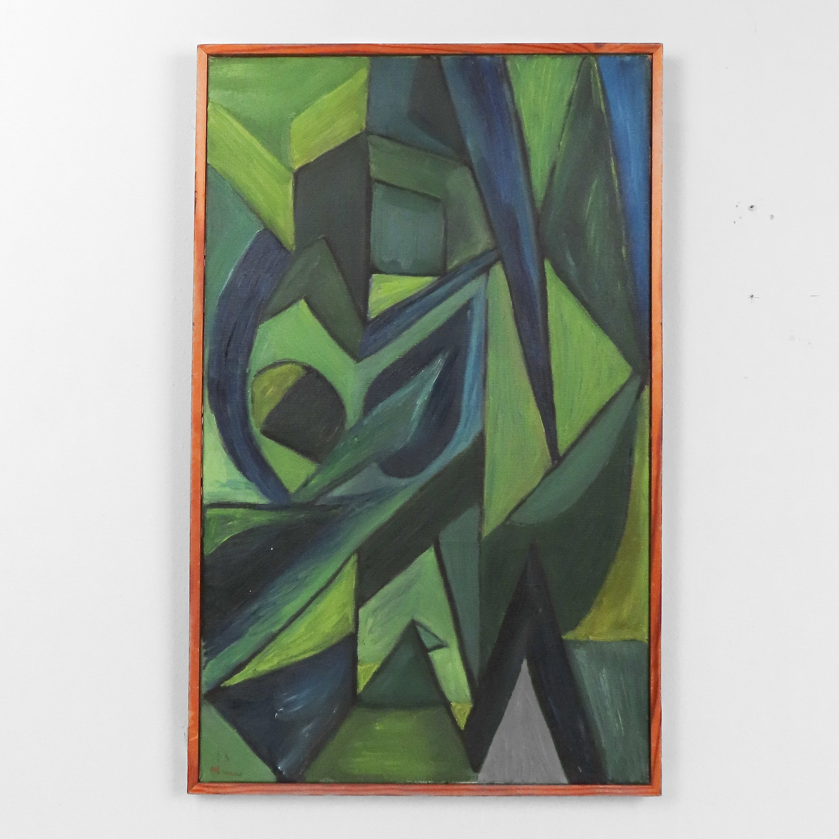 Abstract Oil Painting Green/Blue