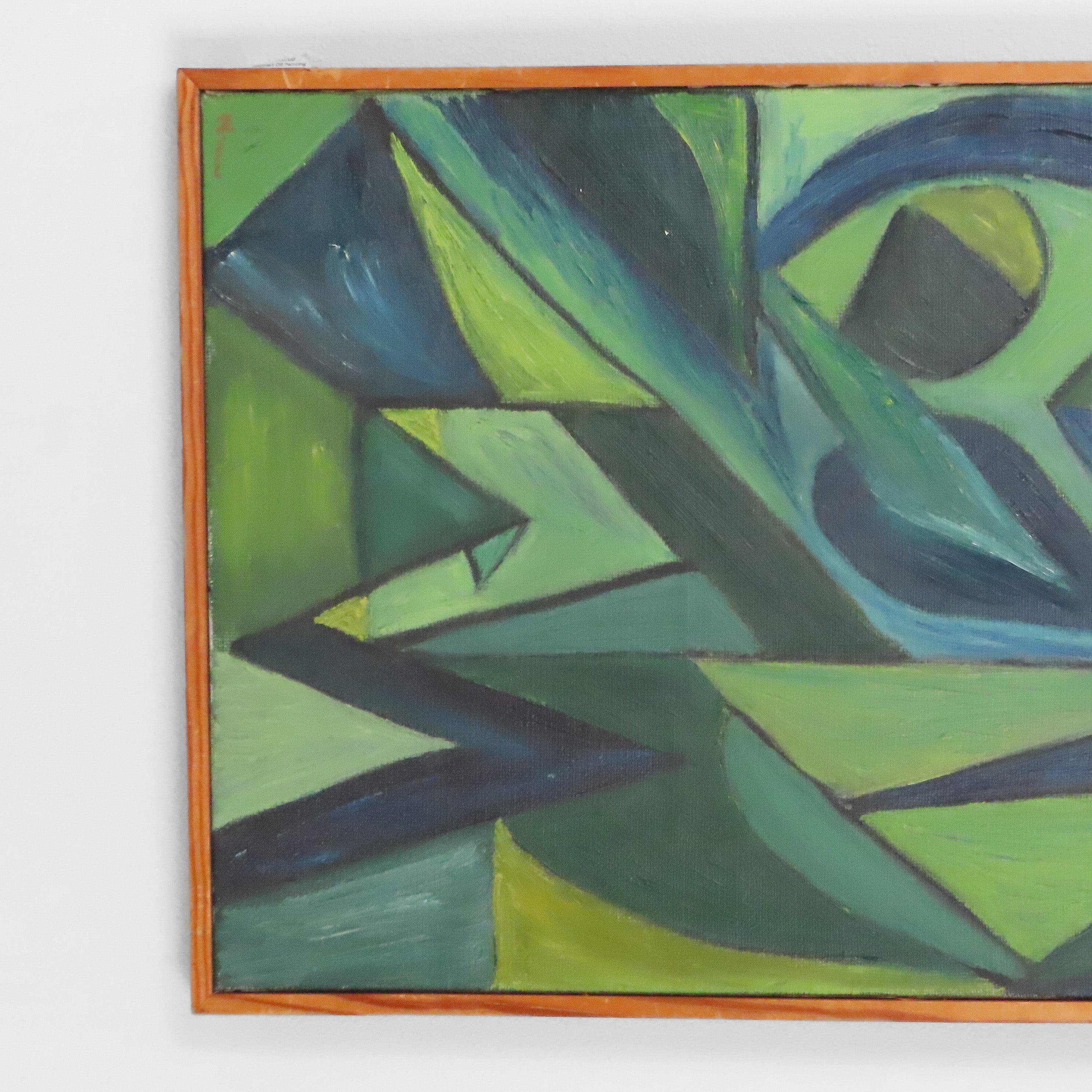 Abstract Oil Painting Green/Blue