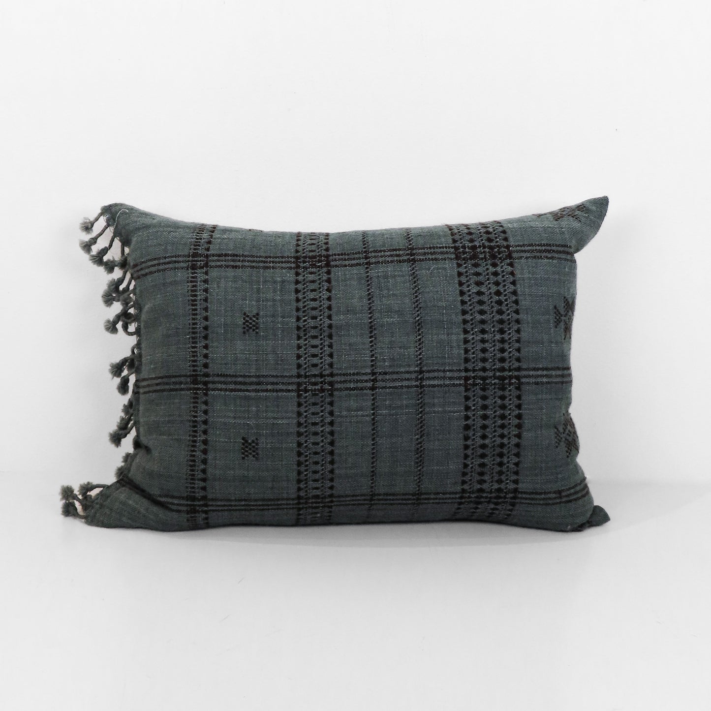 Blue Fringe Blanket Pillow 24" x 17"