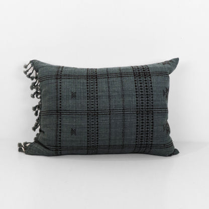 Blue Fringe Blanket Pillow 24" x 17"