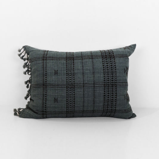 Blue Fringe Blanket Pillow 24" x 17"