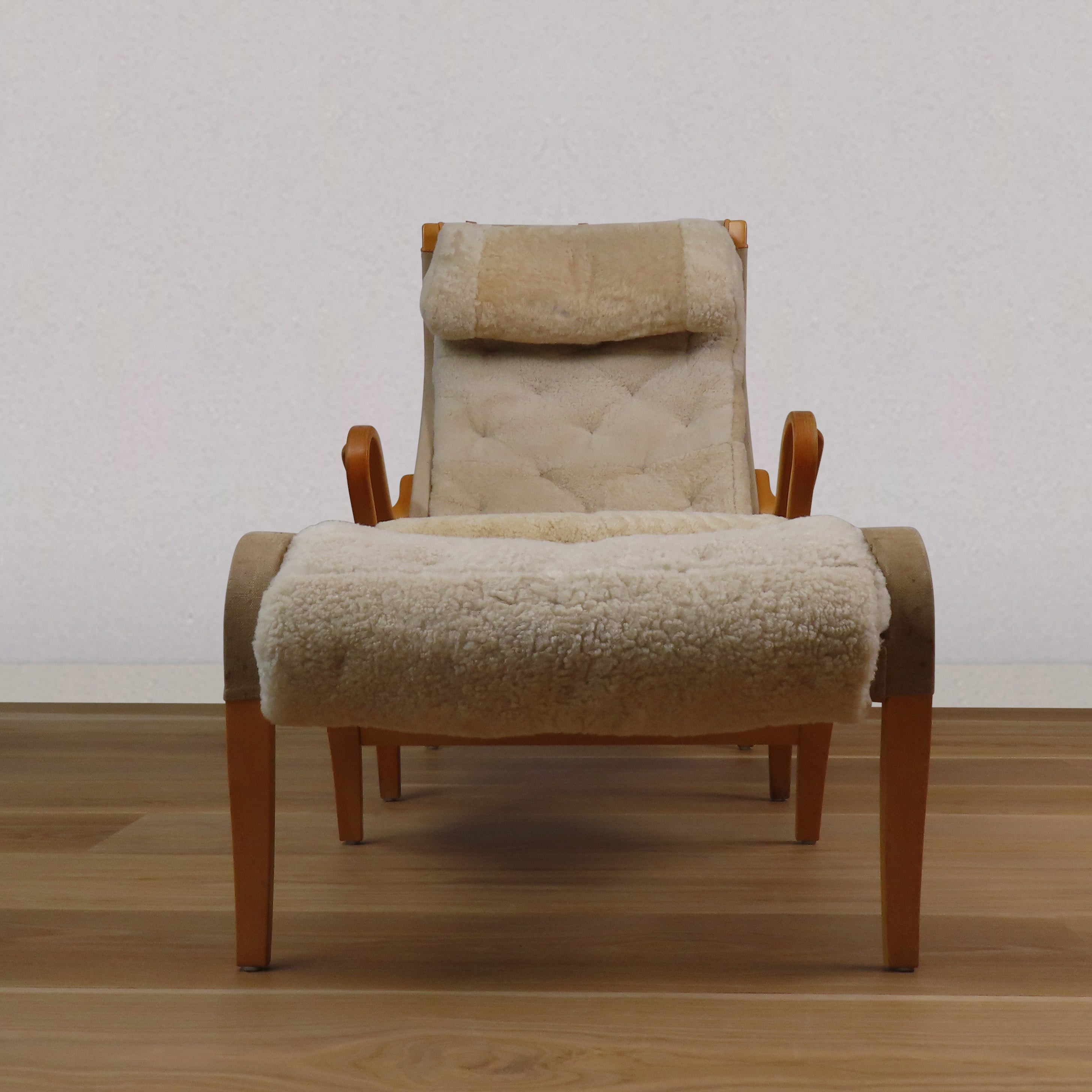 Bruno Mattisson Shearling Lounge Chair and Ottoman