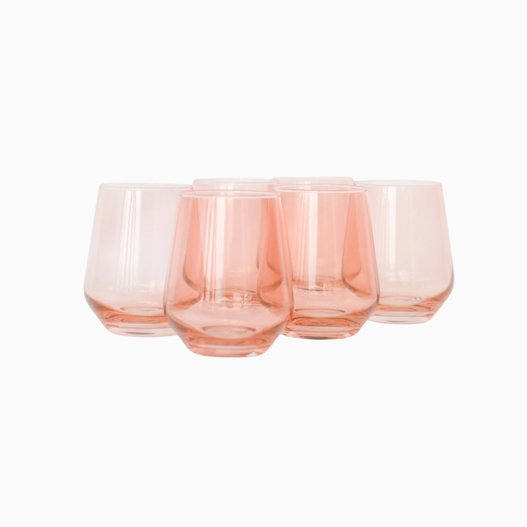 Stemless Wine Glass - Blush Pink