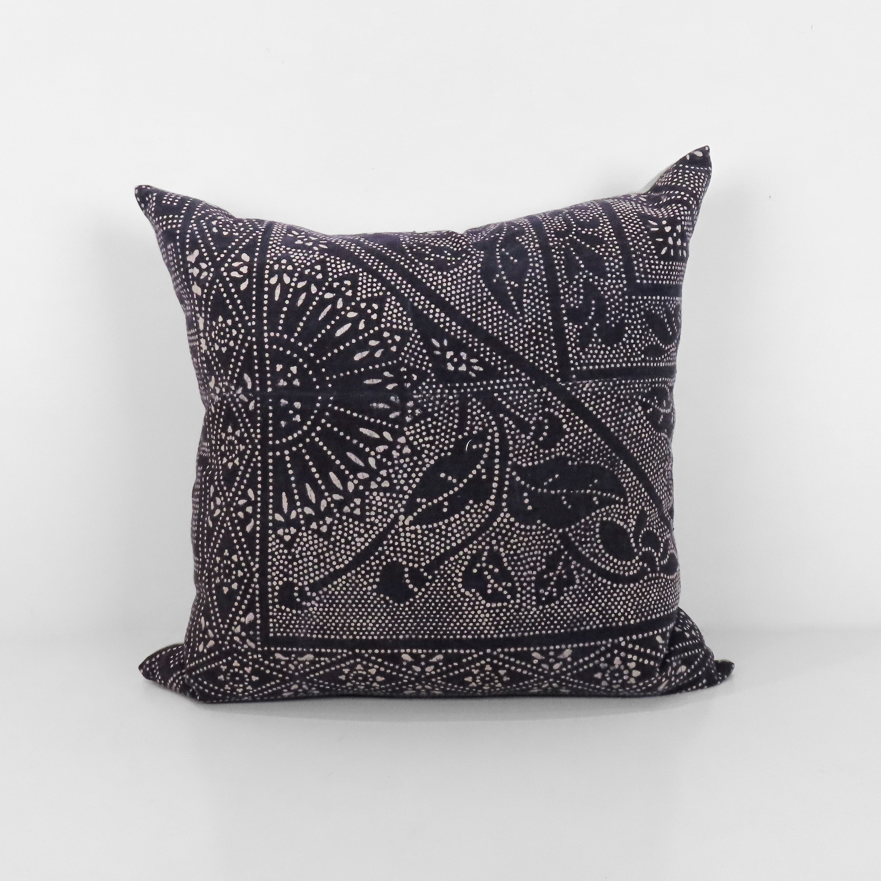 Dark Navy Patterned Pillow 23