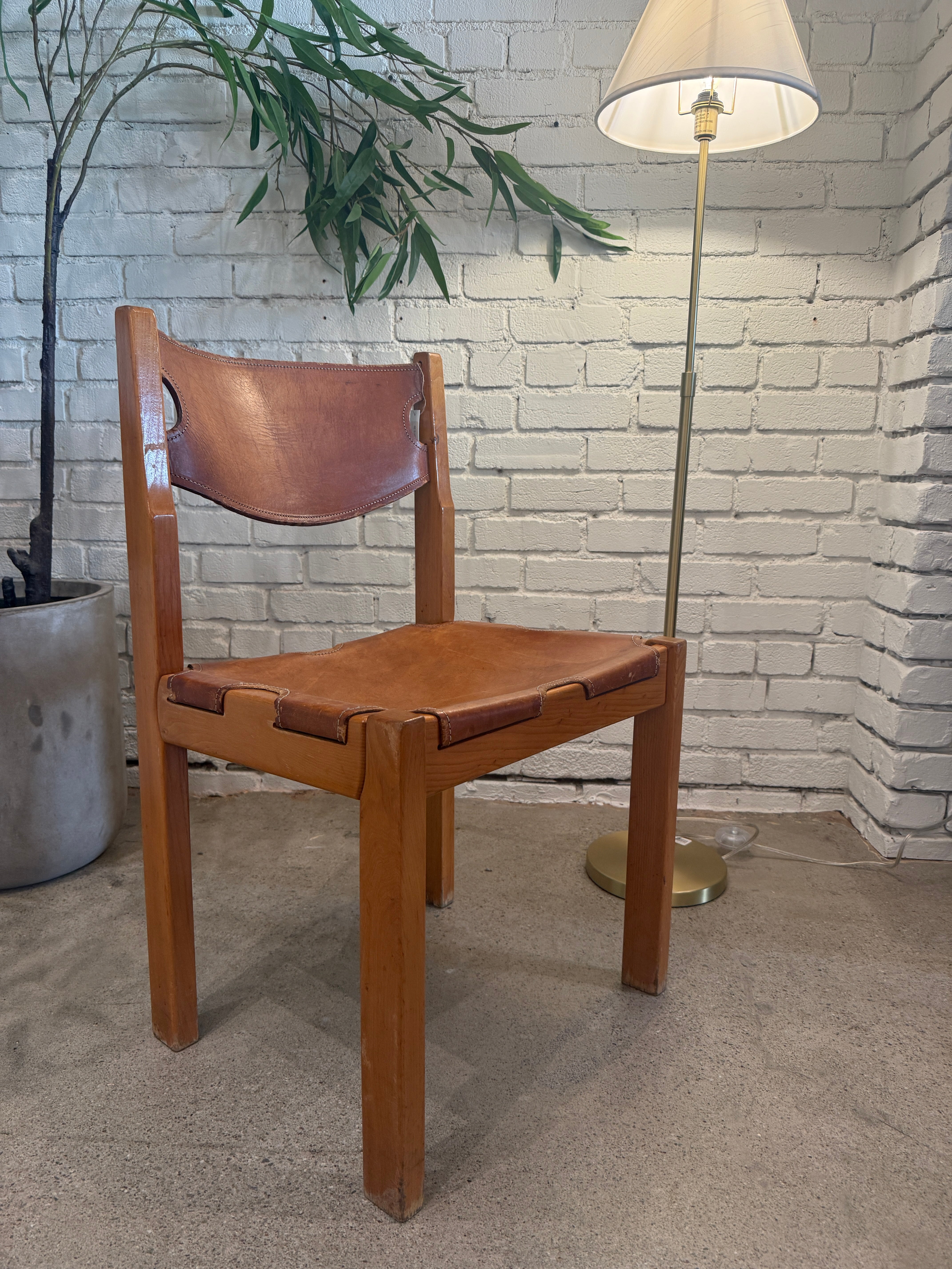 Vintage Strap Leather Dining Chair (2 Available)