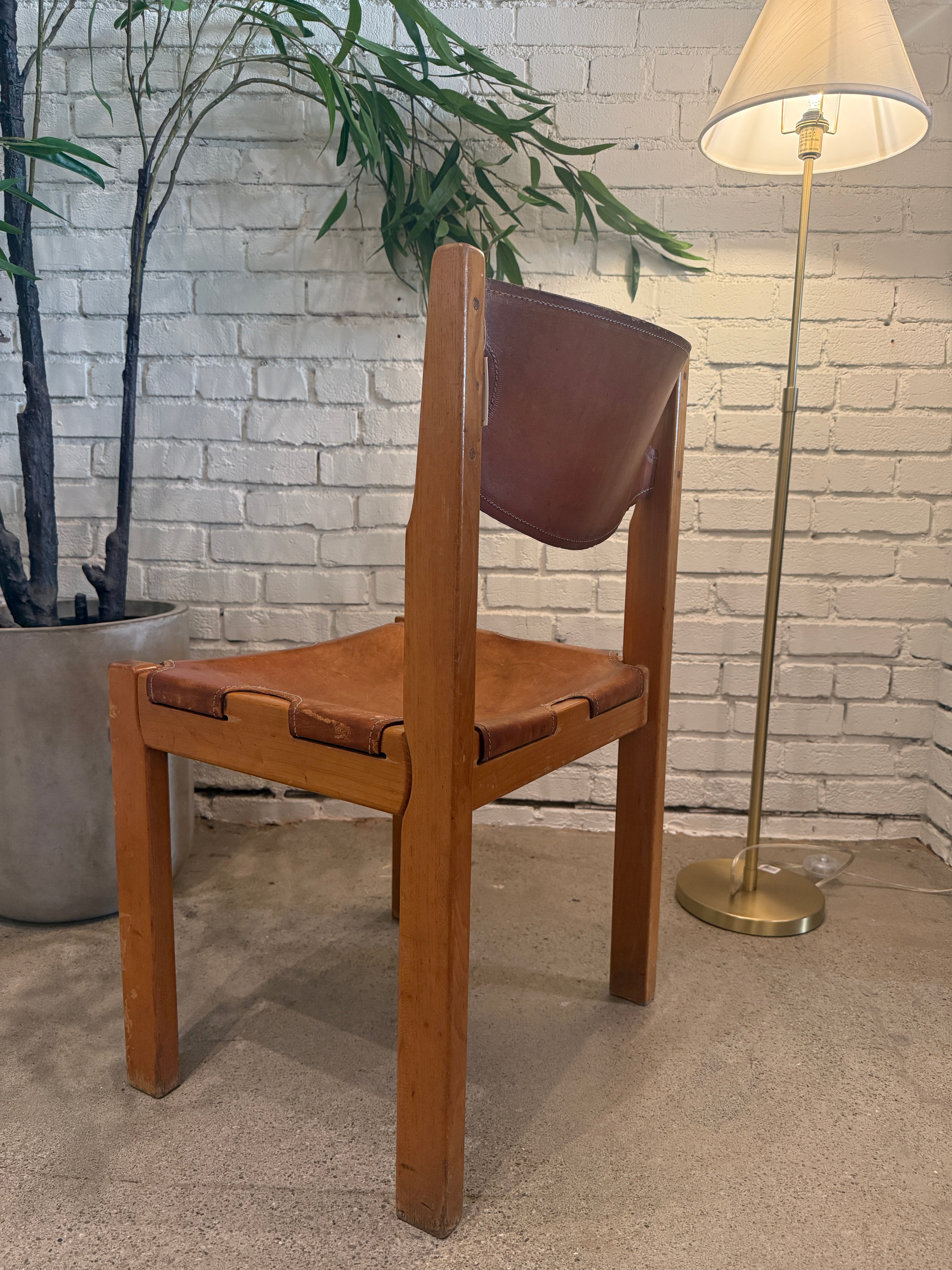 Vintage Strap Leather Dining Chair (2 Available)