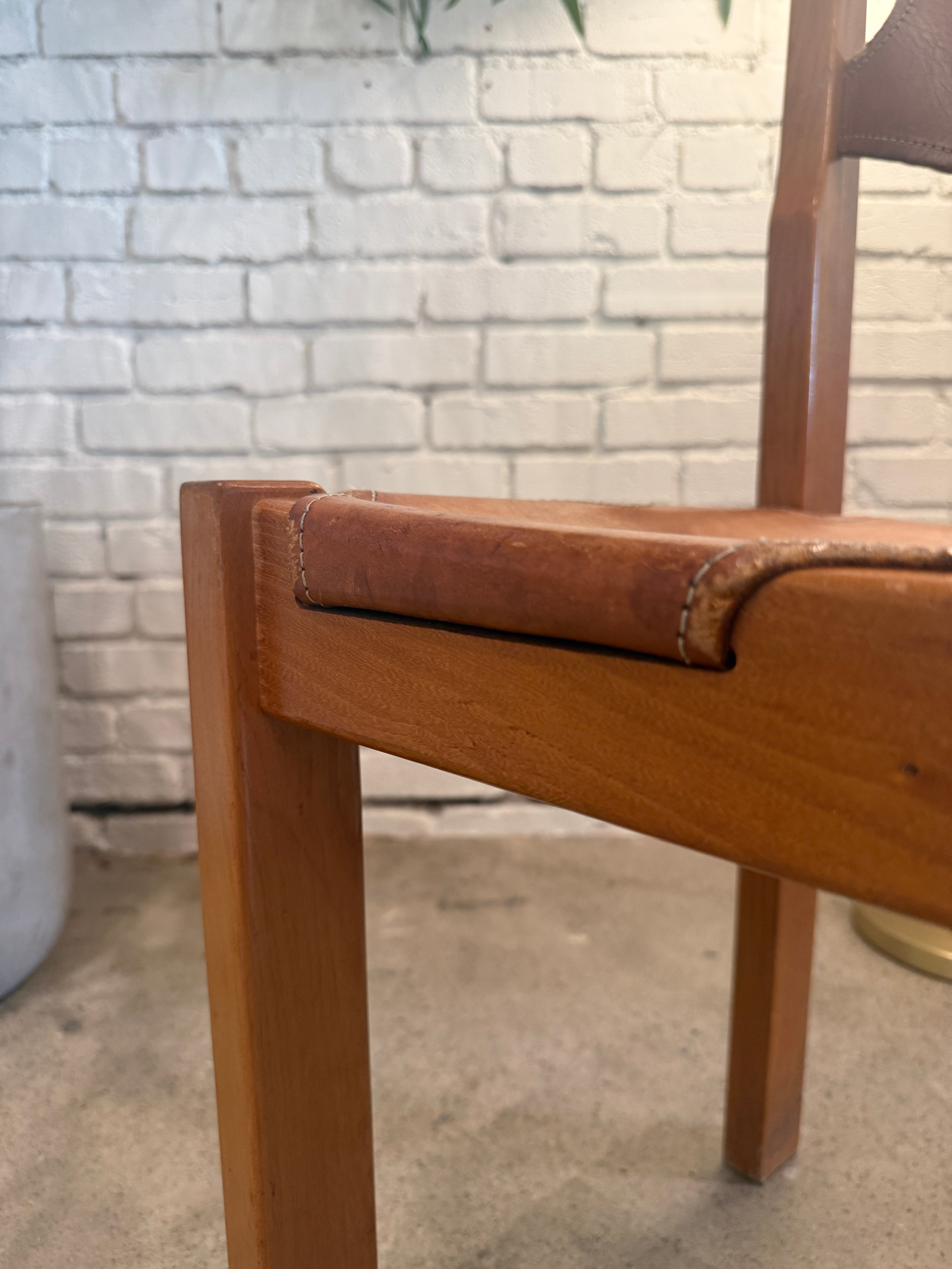 Vintage Strap Leather Dining Chair (2 Available)