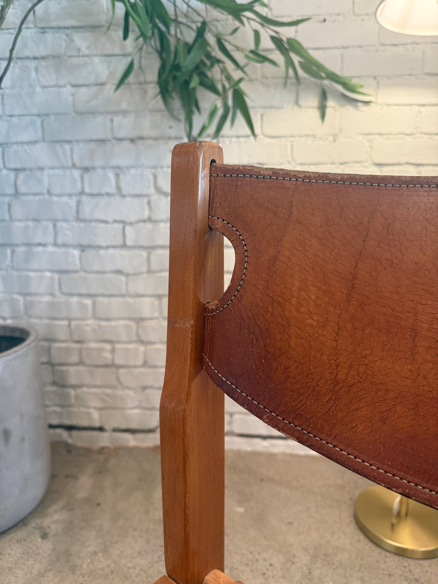 Vintage Strap Leather Dining Chair (2 Available)