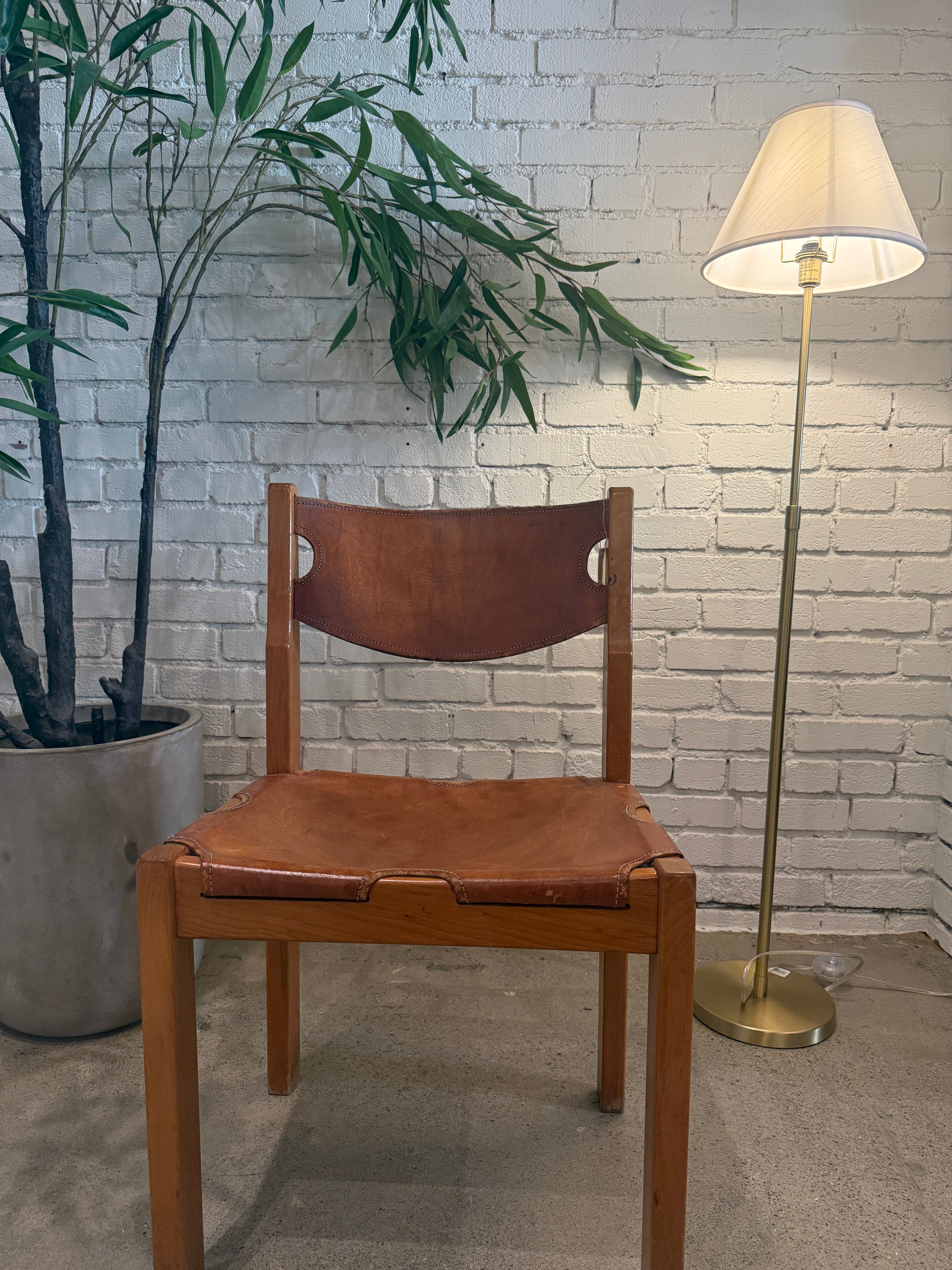 Vintage Strap Leather Dining Chair (2 Available)