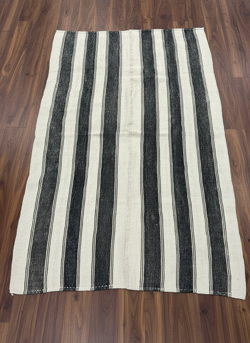 Brown Stripe Kilim 4'1