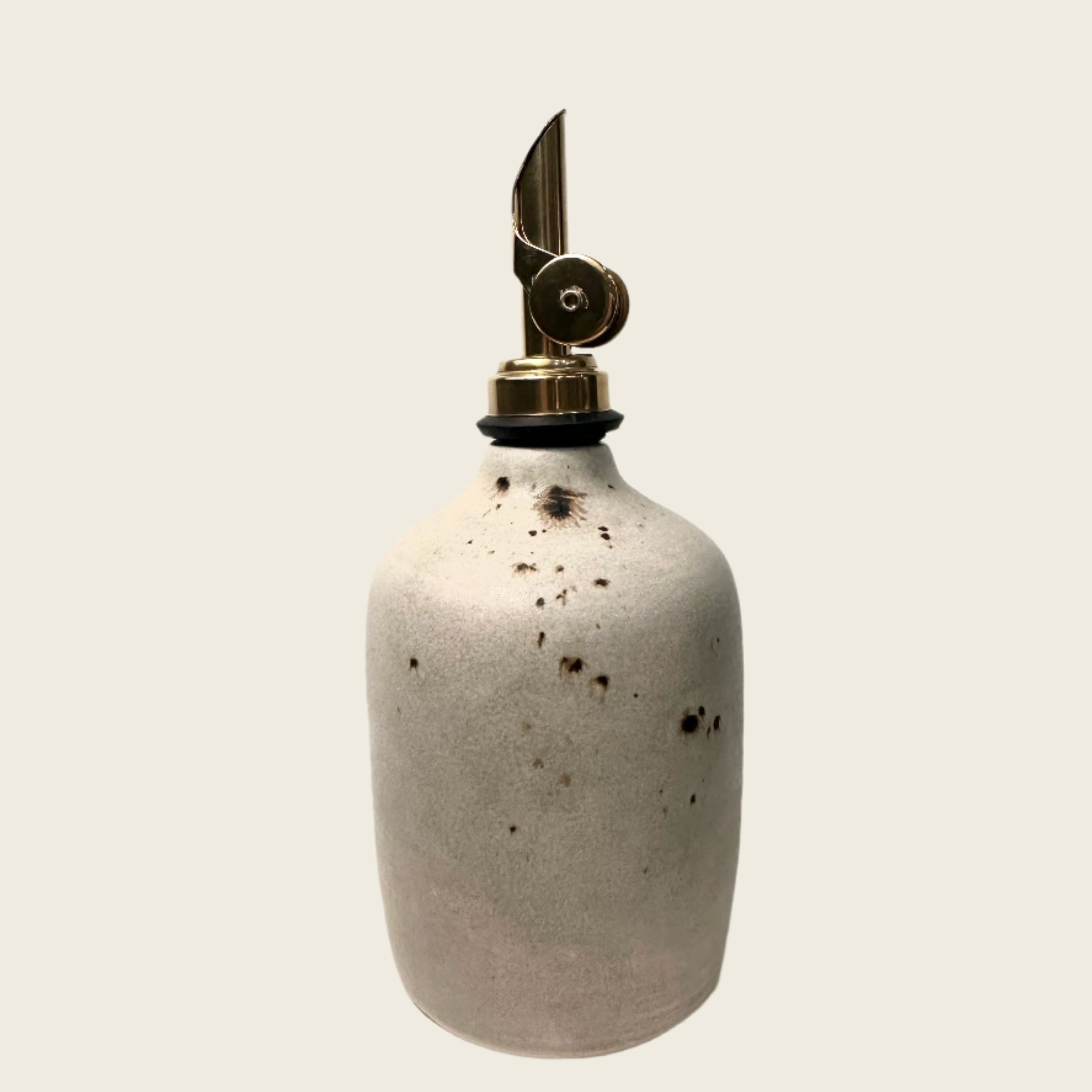 Small Oatmeal Ceramic Olive Oil Vase