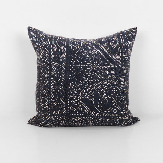 Navy Patterned Pillow