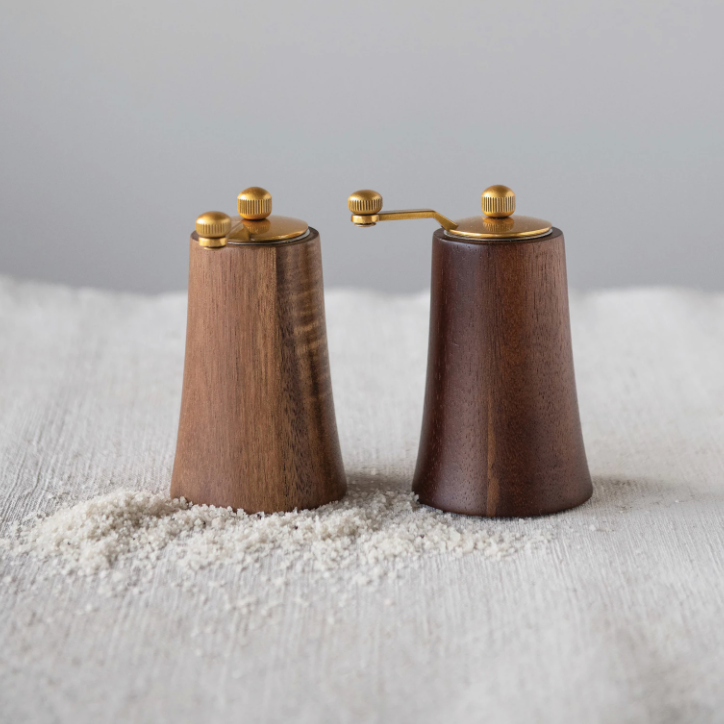 Acacia Wood Salt and Pepper Mills, Set of 2