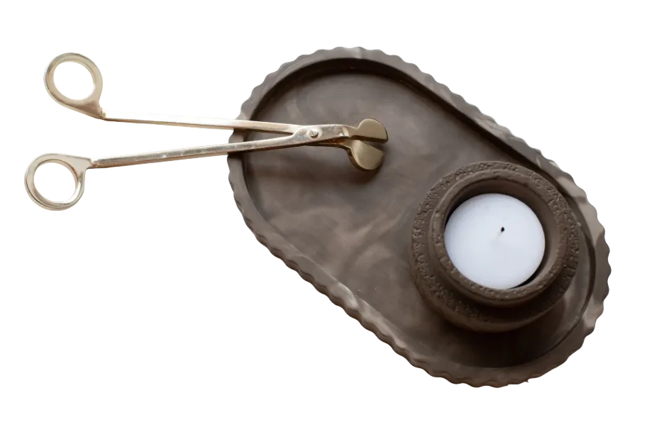 Fluted Oval Tray - Mocha