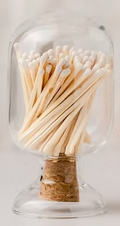 Glass Match Cloche - White