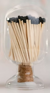 Glass Match Cloche - Black