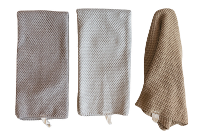 Cotton Knit Tea Towel: Oat