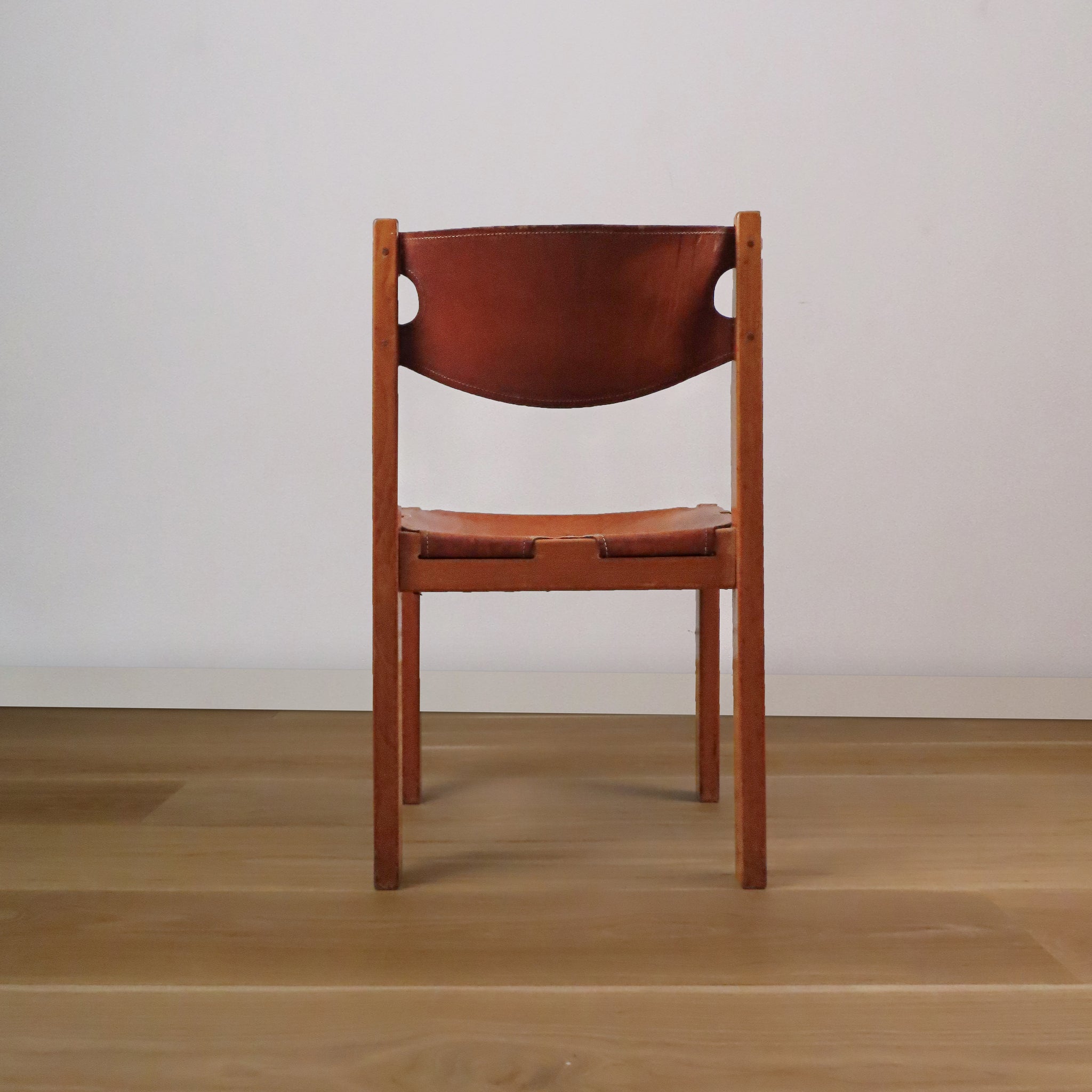 Vintage Wood + Leather Dining Chair