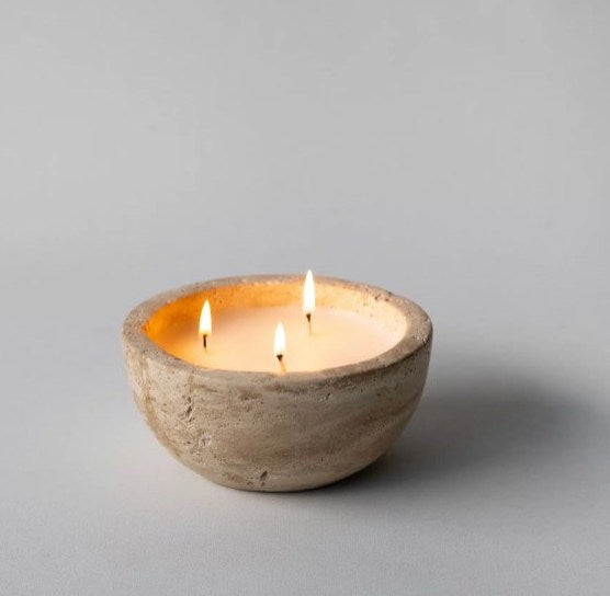 Small Candle Bowl, Travertine Rustic Soywax Scented Candle
