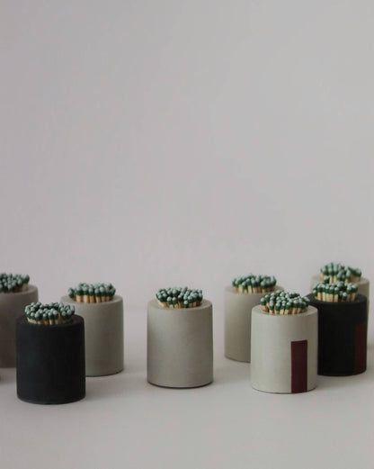 Concrete Match Holder | Match Striker: White