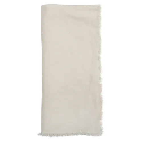 Solid Linen Fringe Napkins S/4 Oyster White