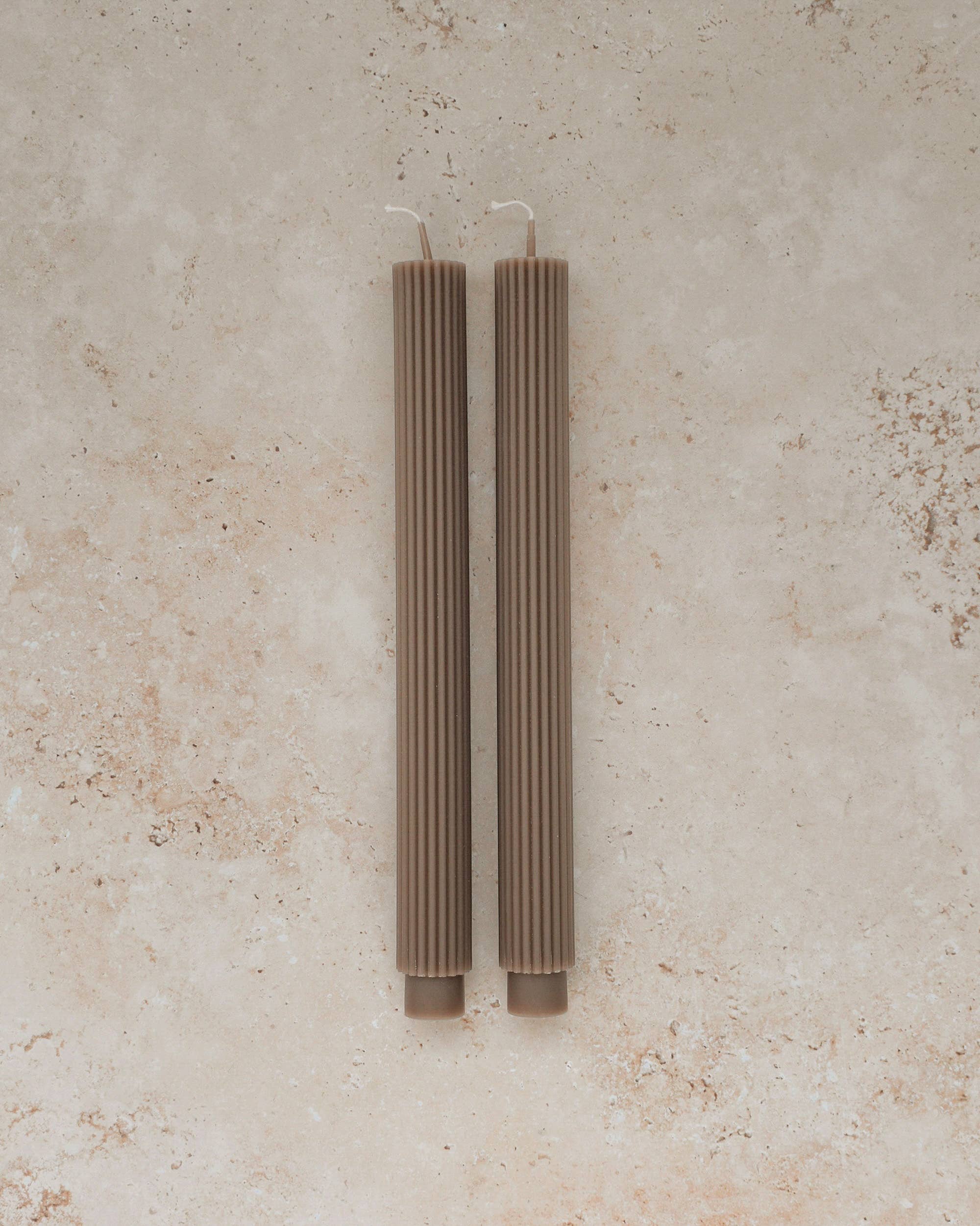 Taupe Roman Taper Candle